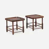 Sergio Rodrigues, Magrini stools, pair, 1963, jacaranda