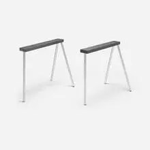 Maarten van Severen, Schraag trestle bases, pair, 1999, cast aluminum, anodized aluminum