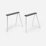 Maarten van Severen, Schraag trestle bases, pair, 1999, cast aluminum, anodized aluminum