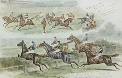John Sturgess, The Grand International Steeplechase, 2nd May 1885, watercolour and ink
