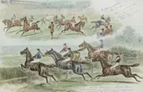 John Sturgess, The Grand International Steeplechase, 2nd May 1885, watercolour and ink