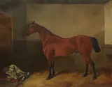 John Alfred Wheeler, Chestnut Horse in Stable, oil on canvas
