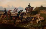 Theodor Franz Zimmermann, The hunt, oil on canvas