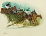 Michael Lyne, Study for the Grand National 1972, oil on canvas