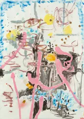 Daniel Richter, Ohne Titel, 1996, Aquarell, Gouache und Lackfarbe auf Papier