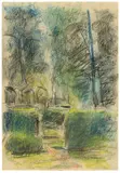Max Liebermann, Die Heckengärten im Wannseegarten, Um 1925, Pastell auf Papier (aus einem Skizzenbuch)
