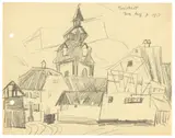 Lyonel Feininger, Troistedt, 1913, Bleistift auf Papier