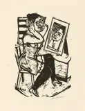 Max Beckmann, Toilette, 1922, Holzschnitt auf Velin