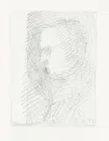 Gerhard Richter, Selbstporträt“ in: „Gerhard Richter. Text. Schriften und Interviews, 1993, Bleistift auf Papier, eingebunden in Buch in Schuber