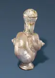 Gujarat Indo-Portugiesisch, Perlmuttauflage, Schneckenhäuser zweier Marmorturboschnecken; Kupfer, 33 cm; Ø 18 cm (13 in.; Ø 7 ⅛ in.)