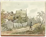 Johann Christian Klengel, Darmstädter Skizzenbuch“ (Landschaftsstudien und Fuhrwerkskizzen), Um 1785, Roter Pappeinband mit 16 Kreide- und Bleistiftzeichnungen, davon eine aquarelliert, auf 33 Blatt Bütten