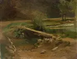 Christian Friedrich Gille, Steg über einem Bach