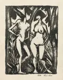 Otto Mueller, Adam und Eva, 1920, Lithographie auf Velin