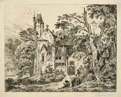 Kloster im Walde by Carl Blechen, 1823, Radierung auf Bütten, sold Jun 2015