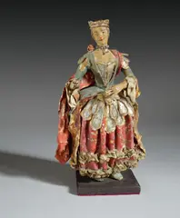 Paris, um 1810, Papiermaché und Textilien, bemalt; Drahtgestell; Glasbrilliant, 21 cm (8 ¼ in.)