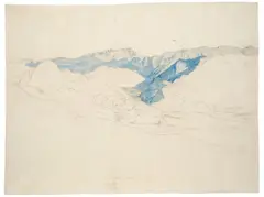 Ernst Fries, Gebirgsstudie (Italien), Um 1826, Aquarell über Bleistift auf Papier, auf Karton aufgezogen