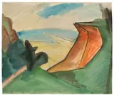 Max Kaus, Hiddensee, 1920, Aquarell und Tuschfeder auf Papier (Wasserzeichen: Johann Wilhelm)