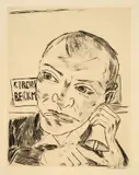 Max Beckmann, Der Ausrufer (Selbstbildnis), 1921, Kaltnadel auf Velin