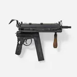 Ravi Zupa, Mightier Than Submachine Gun 02, 2015, typewriter and stapler components, scrap steel, awl handle