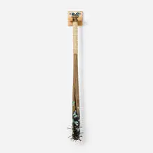 Sage Vaughn, Untitled #1 (Gold Teeth), 2006, canvas, acrylic, paper collage, spray paint and nails on found baseball bat