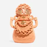 Joel Gaitan, Besos de sueño, 2022, terracotta, gold luster, jade