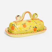 Michelle Im, Party Hat or Beret? Butter Dish, 2022, glazed stoneware