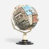 Masakatsu Sashie, Territorial Globe, 2017, painted cast resin, painted metal