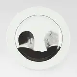 Marek Cecula and Daga Kopala, Garth Clark and Mark Del Vecchio Anniversary plate, 2005, transfer-printed porcelain
