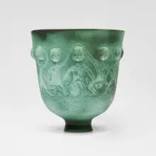 Edwin and Mary Scheier, Chalice form with figures, 1996, glazed stoneware