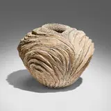 Anne Goldman, River Fall vase, c. 2010, carved stoneware with porcelain slip