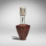 Charles and Tami Kegley, Vessel with Pin, 1992, lilac burl, sterling silver, 14k gold, Picasso marble, citrine and onyx