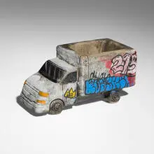 Roberto Lugo, Graffiti Truck planter, c. 2020, glazed ceramic