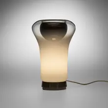 Angelo Mangiarotti, Saffo table lamp, 1966, glass, polished aluminum