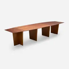 Edward Wormley, Extension dining table, model 5460, c. 1957, mahogany, brass