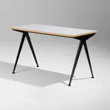 Jean Prouvé, Compas desk, 1953, laminate over oak, enameled steel