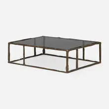 Bruno Romeda, Coffee table, 1981, bronze, smoked glass