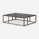 Bruno Romeda, Coffee table, 1981, bronze, smoked glass