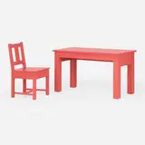 Roy McMakin, Table and Simple chair, 2004, Eastern maple and enamel paint