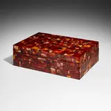 Ado Chale, Cigar box, c. 1975, agate over wood