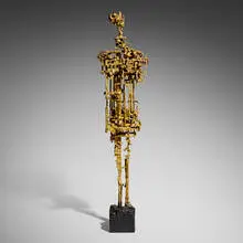 James Bearden, Cathedral form, torch-cut steel, 23k gold gilding, metallic polywash finish
