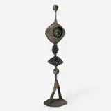 James Bearden, Ocean totem, 2025, bronze, plasma-carved steel with metallic polywash finish