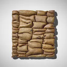 Untitled (wall mural) by Anne Barrès, c. 1975, glazed earthenware, sold Apr 2026