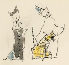 Ghosties by Lyonel Feininger, 1952, Aquarell und Tuschfeder auf Briefpapier, sold Jun 2015