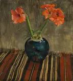 Willy Jaeckel, Amaryllis in blauer Vase