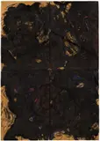 Giuseppe Spagnulo, Autoritratto N° 2, 1983, 1 Eisenkeil und 4 Bildtafeln: jeweils Mischtechnik auf Pappe