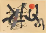 Fritz Winter, Glühendes Rot, 1951, Öl auf Papier, auf Hartfaser aufgezogen