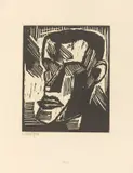 Karl Schmidt-Rottluff, Selbstbildnis, 1914, Holzschnitt auf Bütten