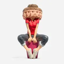 Yoshitoshi Kanemaki, Caprice Figurative 01 (Red), 2020, resin