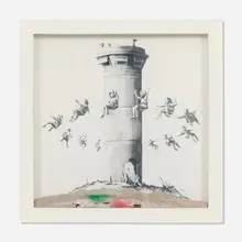 Banksy, Walled Off Hotel Box Set Print, 2017, offset lithograph and concrete in artist's frame