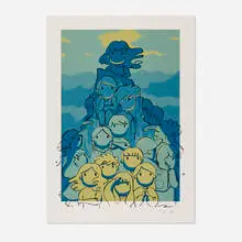 Giorgiko, A Seed Planted Gently, 2023, screenprint in colors on Stonehenge 250 gsm pearl gray